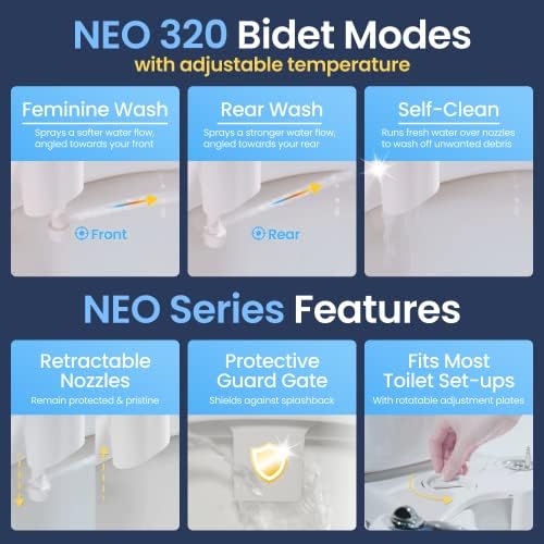 Luxe Bidet Neo 320 - Двојна млазница за само чистење - топла и ладна вода што не е електрична прицврстување на тоалетот и Luxe TS1008R