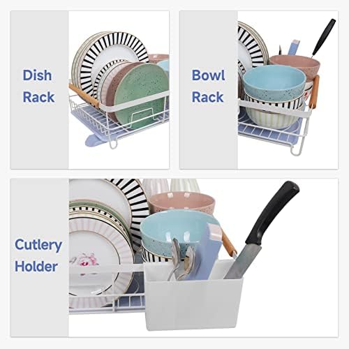 Метална метална чинија за сушење на метални садови со дренажа, прибор за држач за садови за кујнски бројач, организација за мијалник