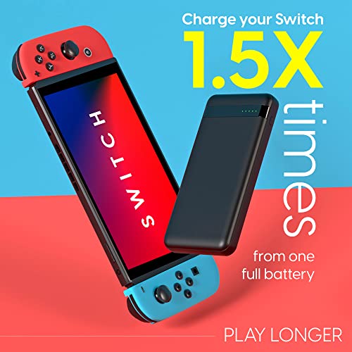 Talk Works Power Bank Компатибилна со Nintendo Switch-Преносен батерија за напојување со полнач со USB порти и LED индикатор за батерии-Набавка