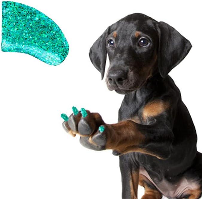 Убави Канџи 1 Година Снабдување Меки Капачиња За Нокти Со Лепило За Канџи За Кучиња-Сирена Сјај Х-Голем