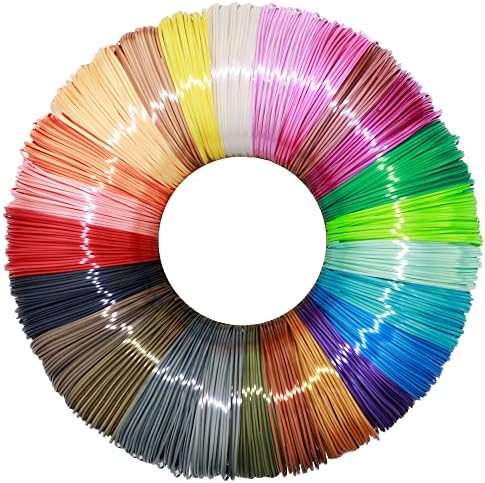 24 бои за полнење на филаментите за 3D пенкало, секоја боја 20 стапки, вкупно 480 стапки, пакувајте со 4 капачиња на прстите од Mika3d