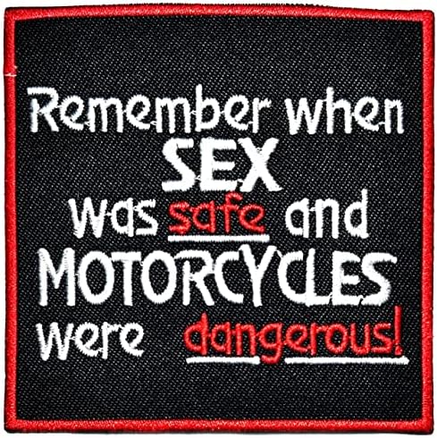 Кленплус Запомнете Кога Сексот Беше Безбеден, А Мотоциклите Беа Опасни! Слоган Смешен Збор Железо На Закрпи Активности Везено Лого Костими Уметности
