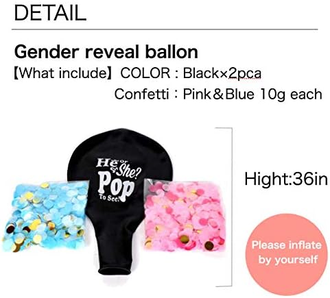 Перибери бебе пол открива балони со балони со розови и сини конфети пакувања