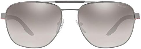 Прада линеа Роса ПС 53XS машки очила за сонце Мат Гунметал/градиентно сиво огледало сребро 60