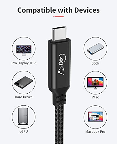 НИМАСО [USB-АКО Е Сертифициран] Thunderbolt 4 Кабел 3.3 ft 40Gbps USB 4 Кабел, USB C Дисплеј Кабел СО 8k Видео И 100w Полнење, Компатибилен Со