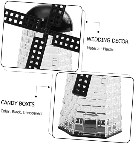 Неродеко 12 парчиња кутија Црн Украс Забава За Туширање За Свадбени Материјали Држач За Завиткување Контејнер Божиќ Транспарентен Украс За