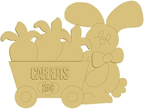 3д Моркови Исечени Велигденски Зајачки Пролетен Декор Мдф Форма Платно Стил 1 Уметност 1