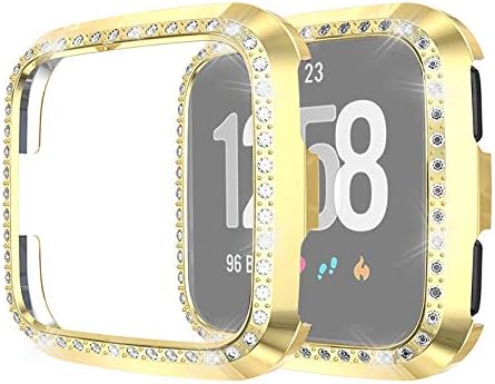 Заштита на целосен екран за Fitbit Versa/Versa lite Universal Smart Watch Com Diamond Protective Case.