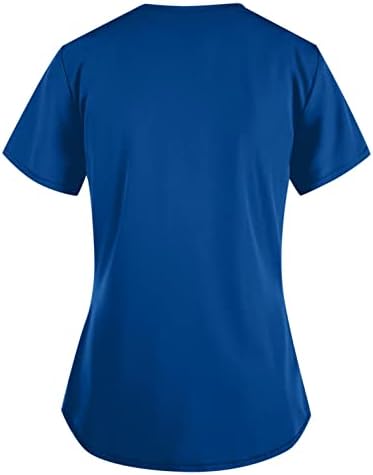 Zdferенски краток ракав за кратки ракави против вратот на вратот Ден на в Valentубените, Велигденски печатење Работни униформа маички