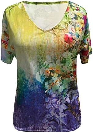 LCEPCY лето цветно печатено блуза Туника Врво