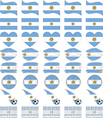 Мем Серија Womaha 40 Листови Аргентина Знаме Привремени Тетоважи За Деца Фудбал Привремени Тетоважи На Лице…