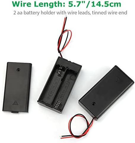 ЏВИСЛЕНД 6 парчиња 2X 1.5 V Case Држач За Батерии Кутија За Складирање Со Прекинувач За Вклучување/Исклучување и 2 Cover Капак На Батеријата