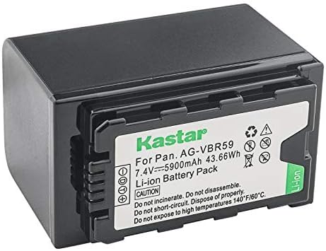 Замена на батеријата со 2-VBR59 Kastar 2-VBR59 за Panasonic AG-VBR59 AG-VBR59G, AG-VBR89 AG-VBR89G, AG-VBR118 AG-VBR118G батерија,