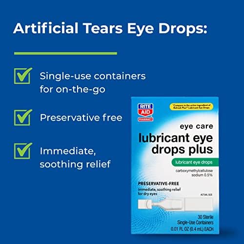 Помош Помош за подмачкување на очите на очите плус - 30 ампули | Карбоксиметилцелулоза натриум 0,5% | Стерилни, без конзерванси, контејнери