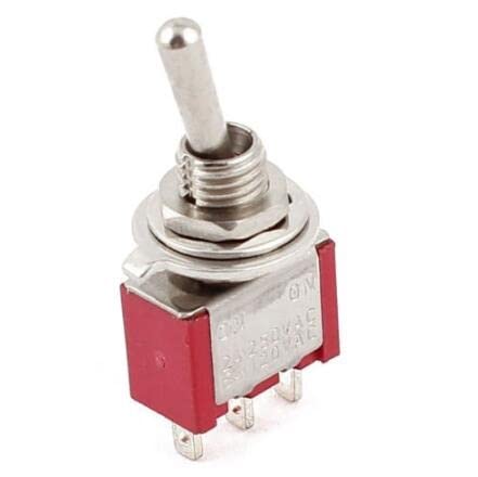 PURIN 1PCS AC 250V/2A 120V/5A ON/ON 2 Позиција SPDT Mini Micro Toggle Switch Red LW