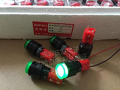 Оригинално копче пластично заклучување на ременот LAS1Y -22 24V црвена зелена LED ламба 16мм круг -