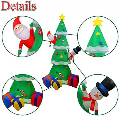 Yealipok Божиќни надувувања украси на дрвјата на отворено 8 стапки, разнесени украси за новогодишни елки со LED светла Star Treetop & Chartured