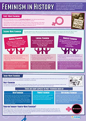 Денот на образованието Феминизам во историјата | Постери за социологија | Ламинирана хартија за сјај со мерење 33 ”x 23,5” | Постери за