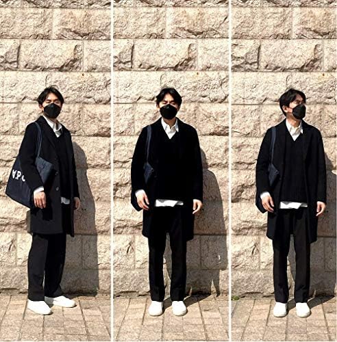 Хинкинк (пакет од 20 kf94 црно лице маска за лице индивидуално спакувани унисекс, 4-слојни филтри за возрасни и постари шарени