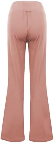 Women'sенски V вкрстено половината се разгоре од џемпери со високи половини, елегантни јога панталони летни цврсти бои за јога хеланки