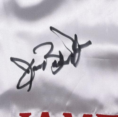 Бастер Даглас потпиша сопствени бели боксерски стебла JSA ITP - Автограмирани боксерски облеки и стебла