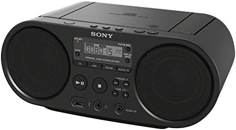 Sony ZS-PS50 Црн преносен ЦД-Boombox Player Digital Tuner AM/FM Radio USB репродукција и аудио влез MEGA Bass Reflex Stereo Sound