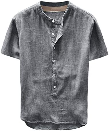 Врвови за мажите на мажите со мажите со кратки ракави со кратки кошули надолу со кошули удобна мека обична блуза со редовно