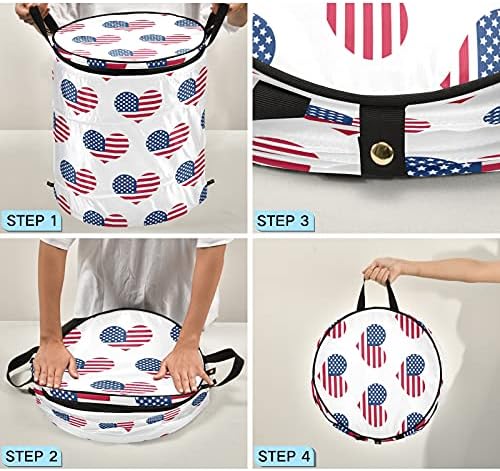 Американско знаме се појави алишта за алишта со капакот за складирање на капакот за складирање на капакот за бања за кампување за излети бања