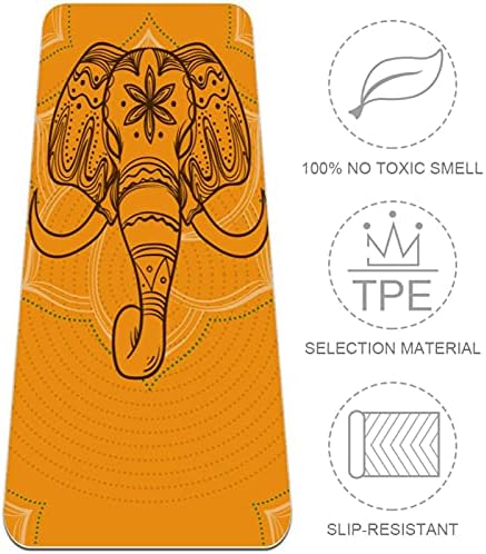 6мм Дополнителен густ јога мат, портокалова слон Индиска република Ден на печатење Еко-пријателски вежби за вежбање душеци пилатес мат со јога,