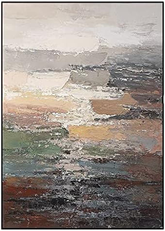 MJWDP Океан пејзаж изгрејсонце пејзаж со голема големина рачно насликано масло сликарство со рачно платно платно уметнички подарок