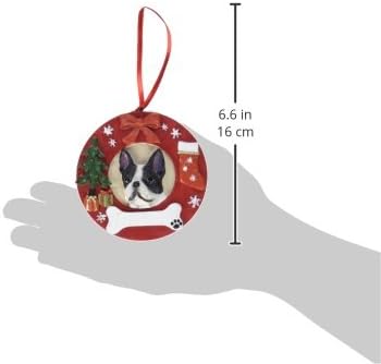 Миленичиња Е & С Бостон Териер персонализиран Божиќен украс