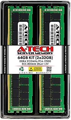 A -Tech 64GB комплет меморија RAM меморија за IBM Flex System X240 M5 Type 9532 - DDR4 2133MHz PC4-17000 ECC регистриран RDIMM 2RX4