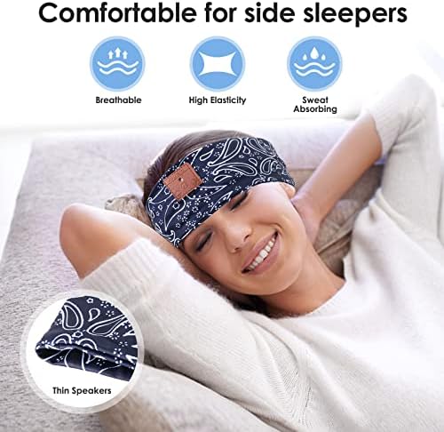 Слушалки за спиење безжична лента за глава, слушалки за спиење маска со ултра тенки HD стерео звучници, лента за глава за слушалки