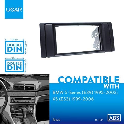 Ugar 11-041 Car Dash Radio Installent Mounting Fascia Kit компатибилен за BMW 5-серија 1995-2003; X5 1999-2006