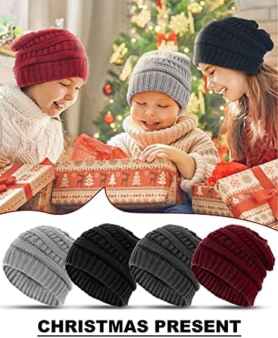 Jecery 12 парчиња зимски гравчиња плетена капа за жени слабички подароци на beanie Масовно пакување зимска капа плетена топла дебела череп капачиња