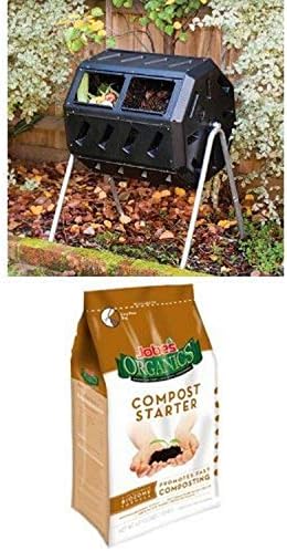 Yimby Tumbler Composter, боја на црна боја и пакет за стартување на компост