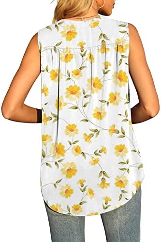 Женски летни врвови кошули за жени блуза жени печатење резервоар без ракави лабави веруваат дека врвовите за жените