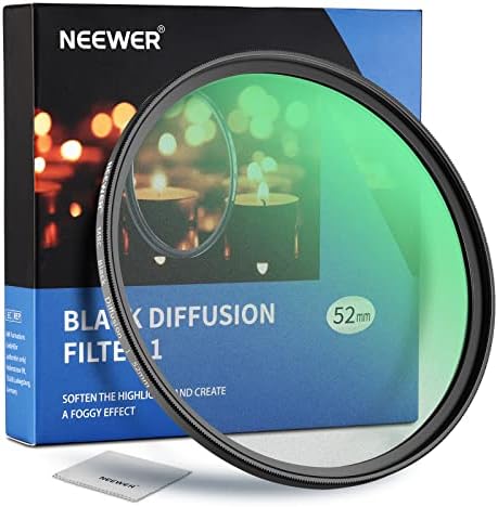 Neewer 52mm Црна дифузија 1 филтер магла сонувачки кинески ефект филтер ултра тенок вода отпорен на гребење отпорни на HD оптички