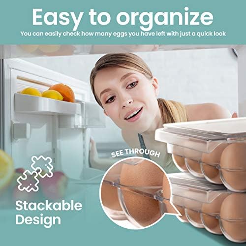 Домашна интуиција чиста пластика стабилен 24 сад за држач за држачи за корпи за јајца за фрижидер со капак