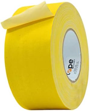 МАТ Гафер лента жолт филм со низок сјај за финиш, 3 инчи x 60 јарди, бесплатни остатоци, не рефлексивни, безбедни жици до фази, одлични