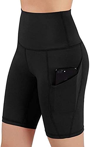 Зефотим ✿ Обични панталони за жени со високи половини од џеб јога кратки трчања атлетски јога шорцеви панталони