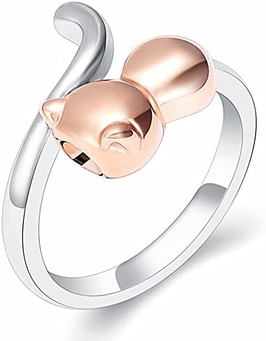 Ruitaiqin JNXL 1PCS Кремативен накит прстен за пепел прилагодлив слатка мачка Урн прстени за меморијален прстен 0223
