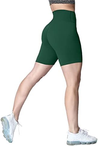 Aoxjox Women'sенски високи половини велосипедисти шорцеви цврсти јога активна салата за вежбање на компресија вежба за вежбање 6 “