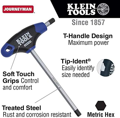 Klein Tools JTH9M6 6 mm Hex Key, Traveryman T-Handle, 9-инчен