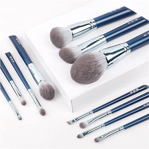 Wpyyi Sky Blue 11PCS супер меки четки за шминка со влакна Поставете квалитетни козметички пенкала за лице и око (боја: а, големина