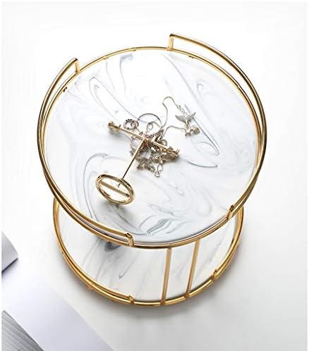 Исклучиво исклучителна кутија за накит злато-позлатена ковано железо со двојно слој козметичко складирање решетка за креативно облекување