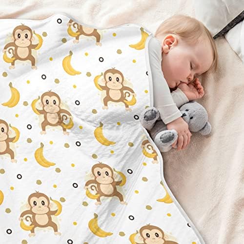 Катаку банана мајмун бебе ќебе за момчиња девојчиња памук дете ќебиња кревети фрли меко топло примање бебе ќебе за шетач за креветчиња 30 x 40