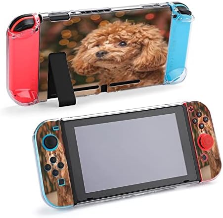 Симпатична пудлица кутре компатибилно со прекинувач Симпатична заштитна кутија, приклучен печатен капак за Nintendo Switch и Joy-Con