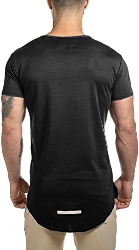 Алтлемон Менс трчаше со кратки ракави хипстер криви со долга лесна двојна кошула со долга вежба за маички