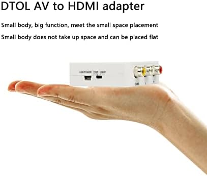 DTOL RCA до HDMI, AV до HDMI Converter, 1080p Mini RCA композитен CVBS видео аудио адаптер за PAL/NTSC TV/PC/PS3/STB/Xbox VHS/VCR/Blue-зрачен